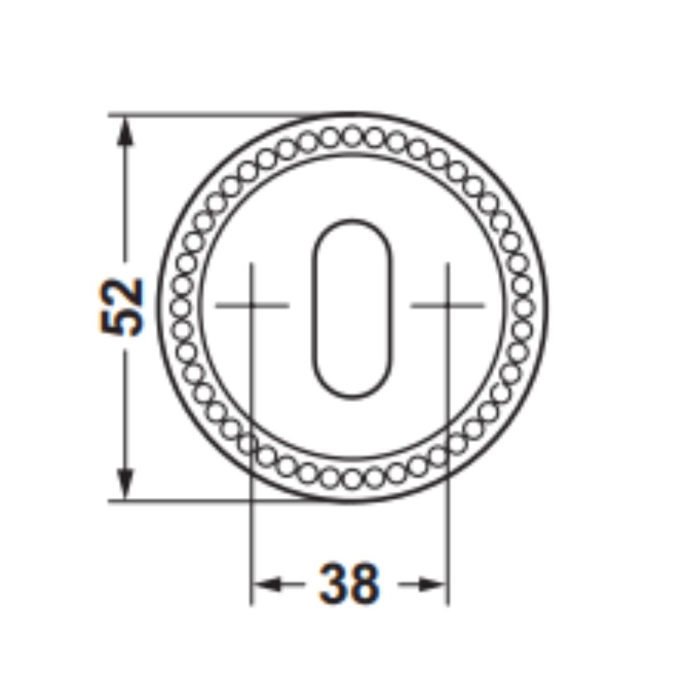 Hafele Oda Yuvarlak Kapı Kolu Rozet, Parlak Krom Renk