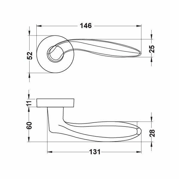 Hafele Kapı Kolu Seti Balena WC Mat Nikel