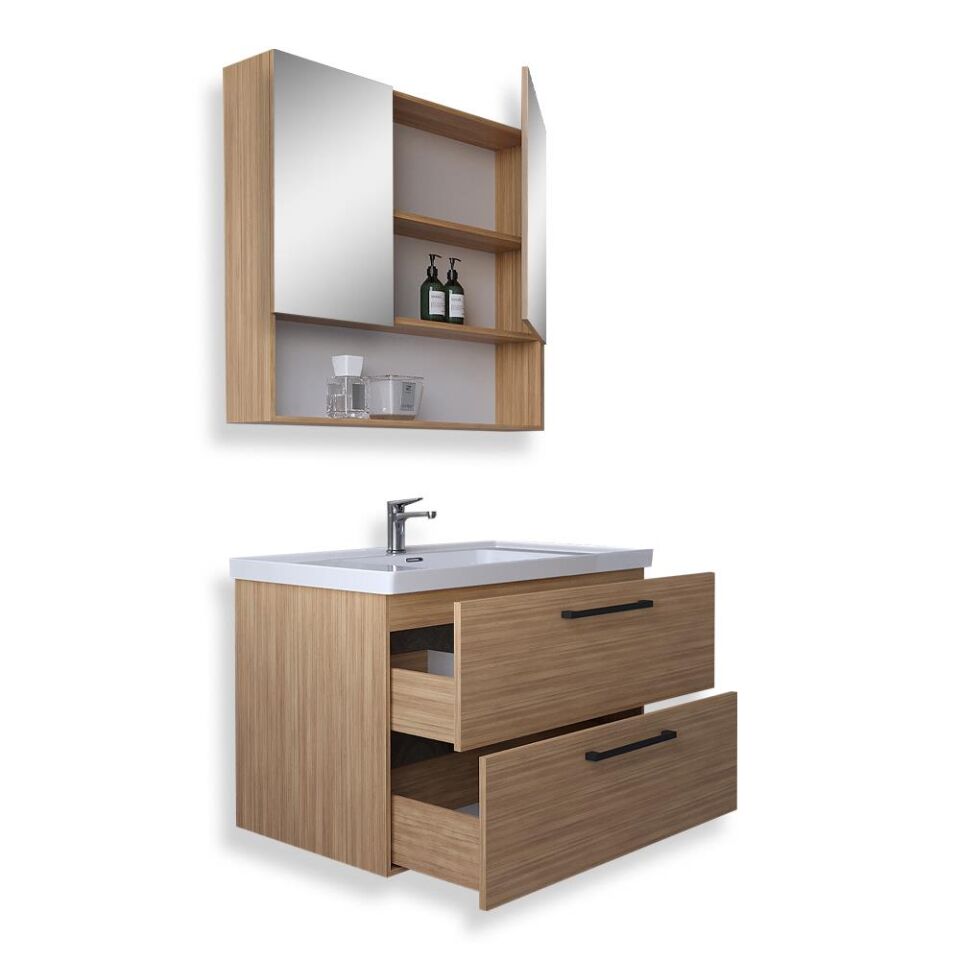 Teta Home Batum 80 Cm MDF Banyo Dolabı Seti Teak