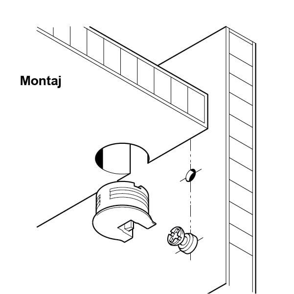 Hafele Rafix20 Tab Gövde 16mm (100 Adet), Siyah
