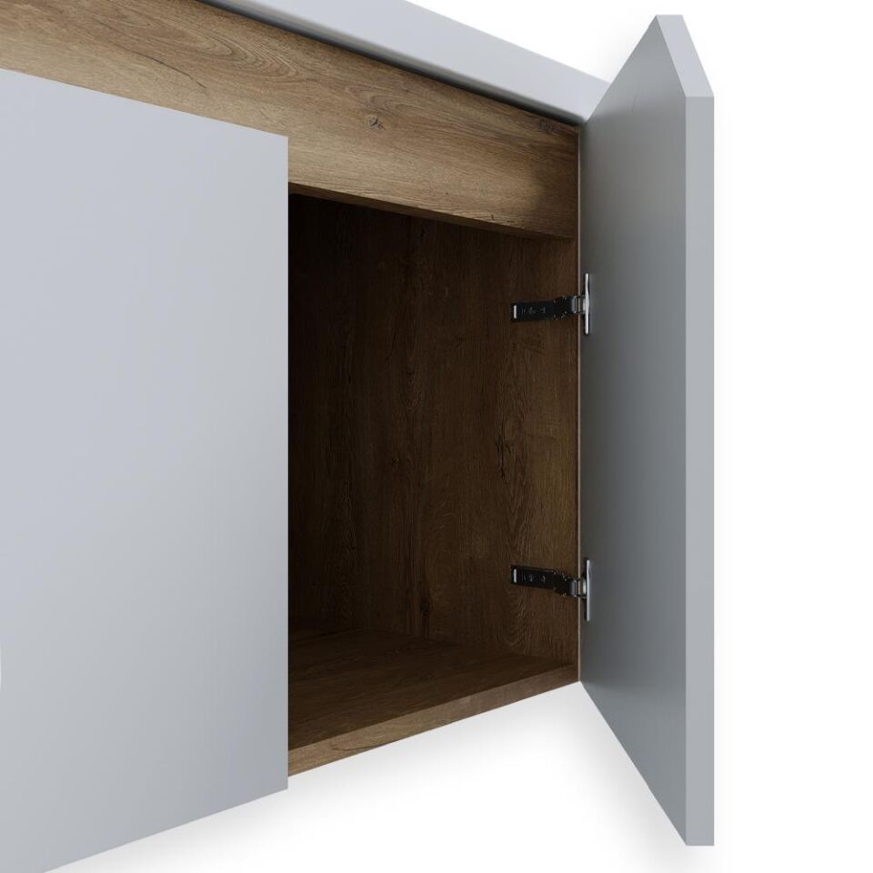 Teta Home Napoli 80 cm MDF Banyo Dolabı Seti Kafkas Meşe-Beyaz