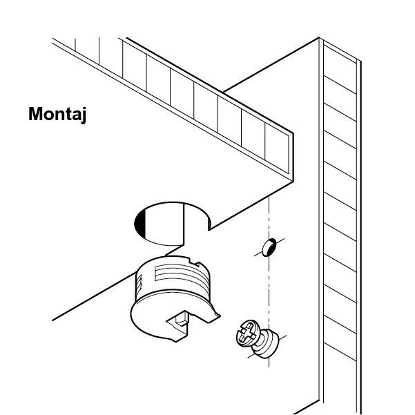 Hafele Rafix20 Tab Gövde 16mm (100 Adet), Beyaz