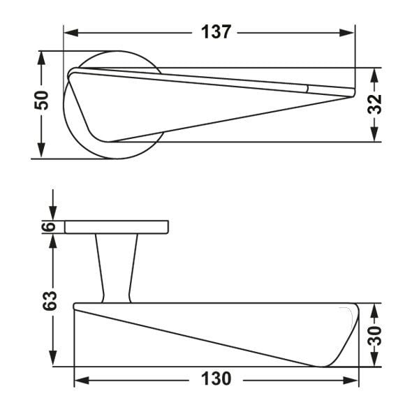 Hafele Kapı Kolu Seti Crown WC Mat Siyah