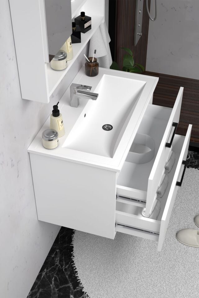 Teta Home Batum 65 Cm MDF Banyo Dolabı Seti