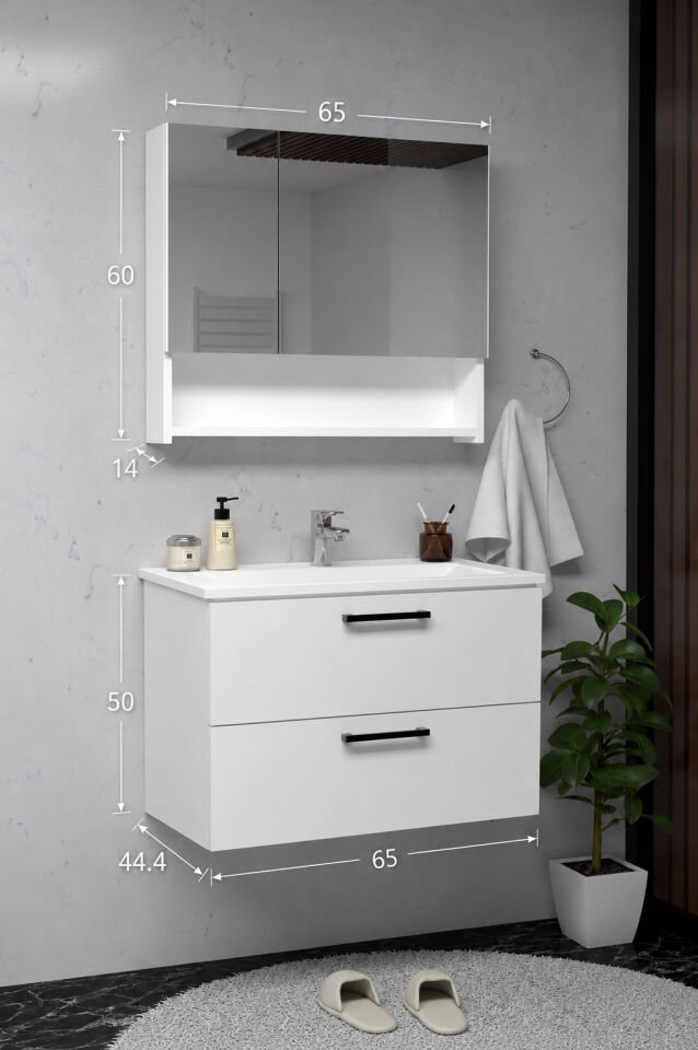 Teta Home Batum 65 Cm MDF Banyo Dolabı Seti