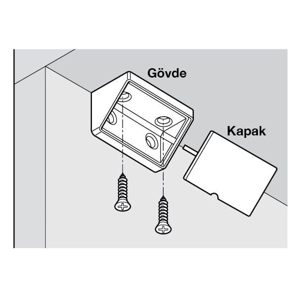 Hafele Ready Plastik Köşe Bağlantısı 44mm (100 Adet), Beyaz