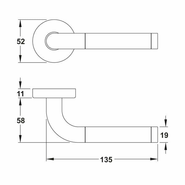 Hafele Kapı Kolu Rea-M Paslanmaz Çelik Mat