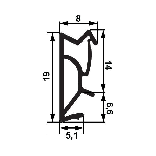Hafele F04 Ses Yalıtımlı Menteşe Tipi Kapı Fitili 10mm, Beyaz Renk