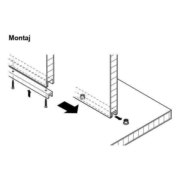 Hafele Slide Ray Vida Delik Aralıklı 150mm