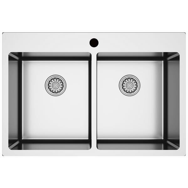 Hafele Novara13 Eviye Seti 750x505mm Paslanmaz Çelik Parlak (Sifonsuz)