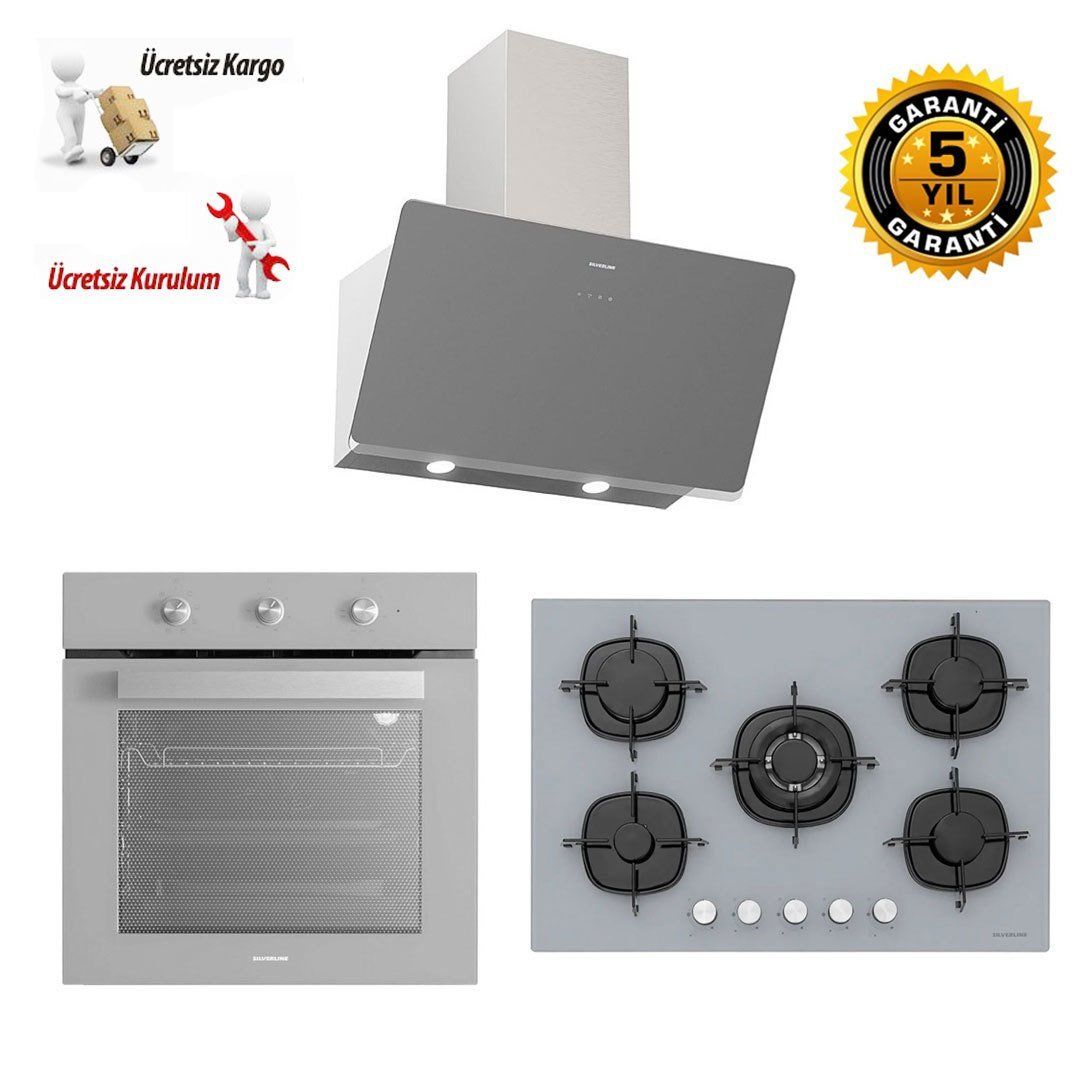 Silverline Ankastre Set 16 ( 6503S01 Fırın-5365S01 Ocak-3457 Dav)