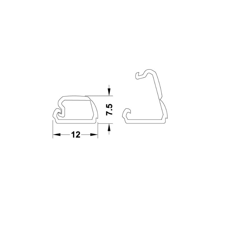 Hafele Kablo Kanalı 2500mm, Siyah Renk