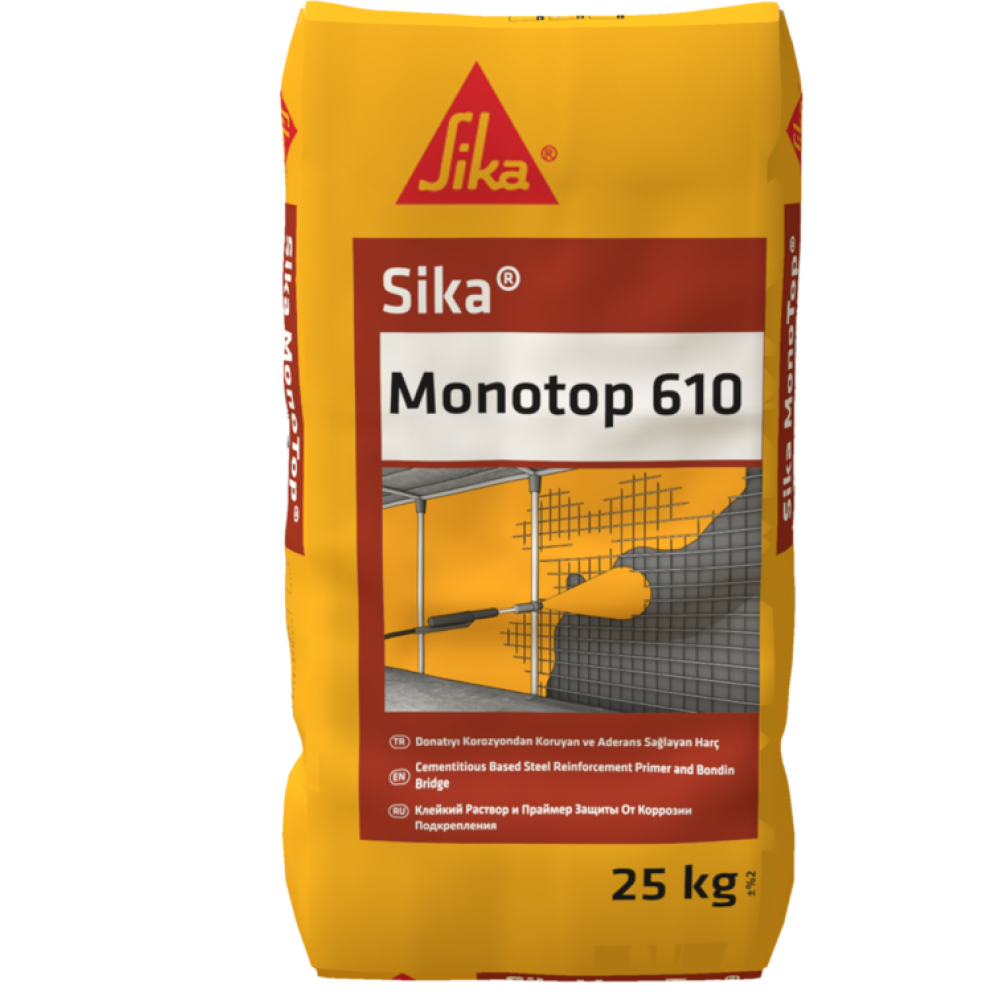 Sika MonoTop-610- Donatıyı korozyondan koruyan ve aderans sağlayan harç 25 Kg