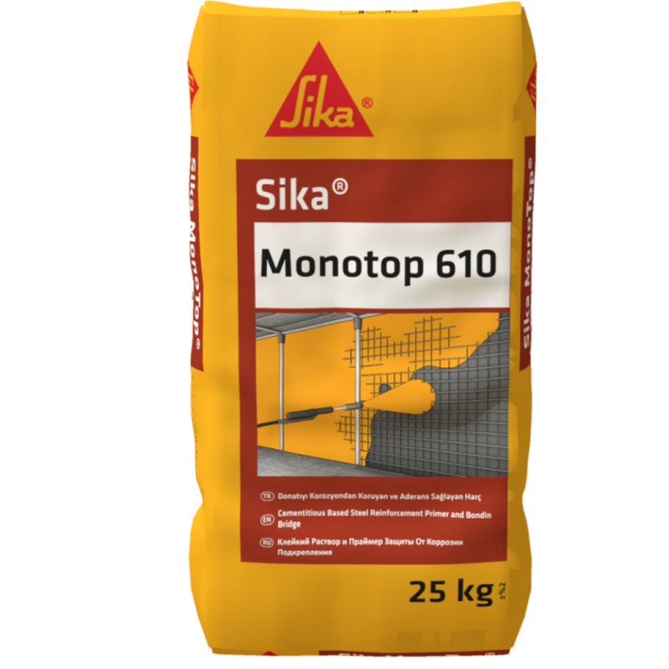 Sika MonoTop-610- Donatıyı korozyondan koruyan ve aderans sağlayan harç 25 Kg