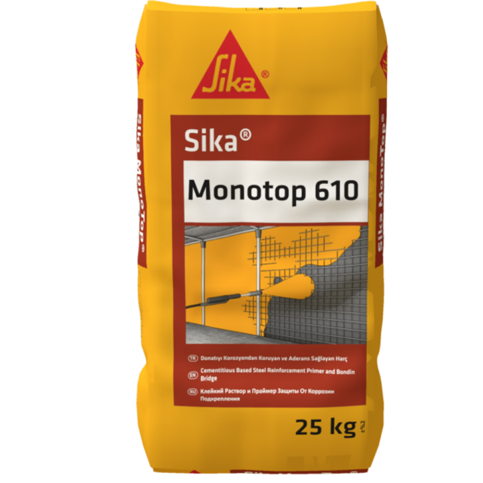 Sika MonoTop-610- Donatıyı korozyondan koruyan ve aderans sağlayan harç 25 Kg