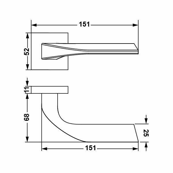 Hafele Kapı Kolu Seti Leo Oda Antrasit