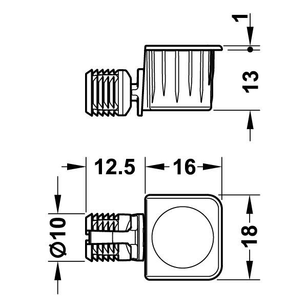 Hafele Tab15 T Raf Bağlantı Elemanı (100 Adet), Nikel Kaplama