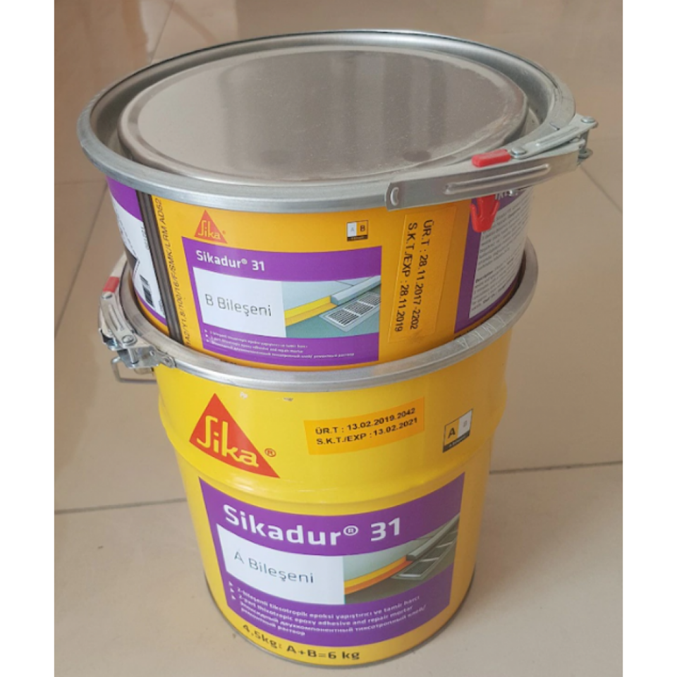 Sikadur-31 Tiksotropik, Çift Bileşenli Epoksi Reçine Esaslı Yapıştırıcı ve Tamir Harcı 6 Kg/Set