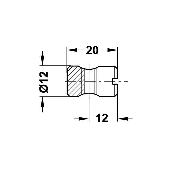 Hafele Bağlantı Gövdesi M6/12x20mm (100 Adet), Galvaniz