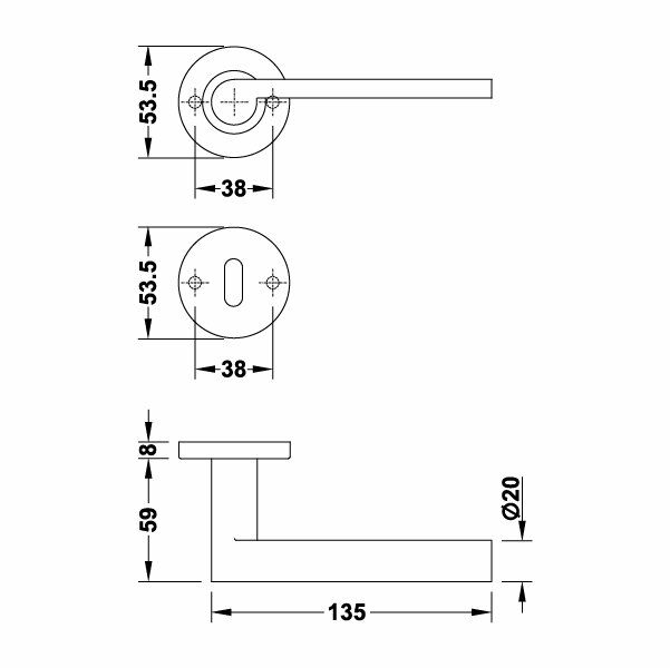 Hafele Kapı Kolu Seti Roland-Pro WC Mat Krom