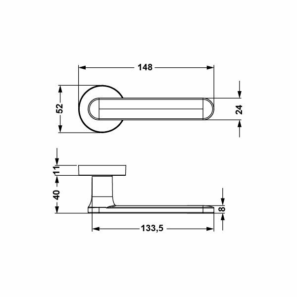 Hafele Kapı Kolu Seti Marte WC Parlak Krom
