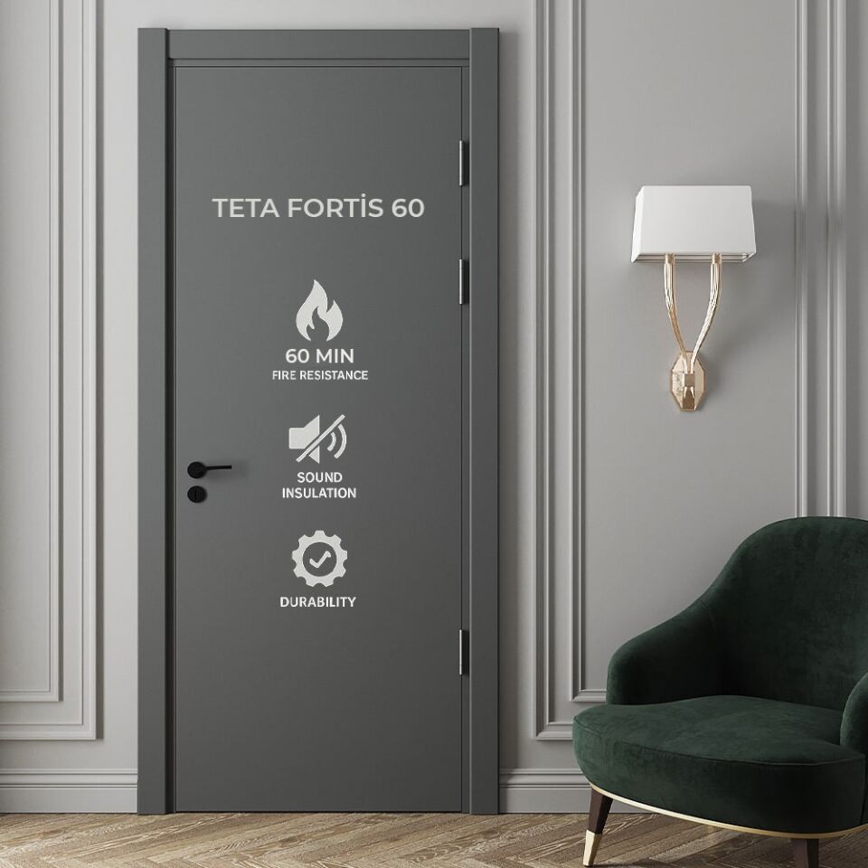 Teta Home Armora 120 Dk Yangına Dayanıklı İç Oda Mdf Lake Kapı