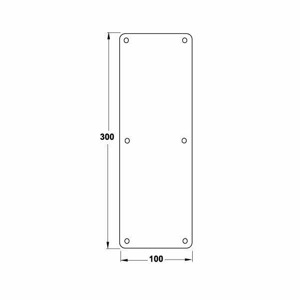 Hafele İtme Plakası 100x300mm Parlak Pirinç Renk