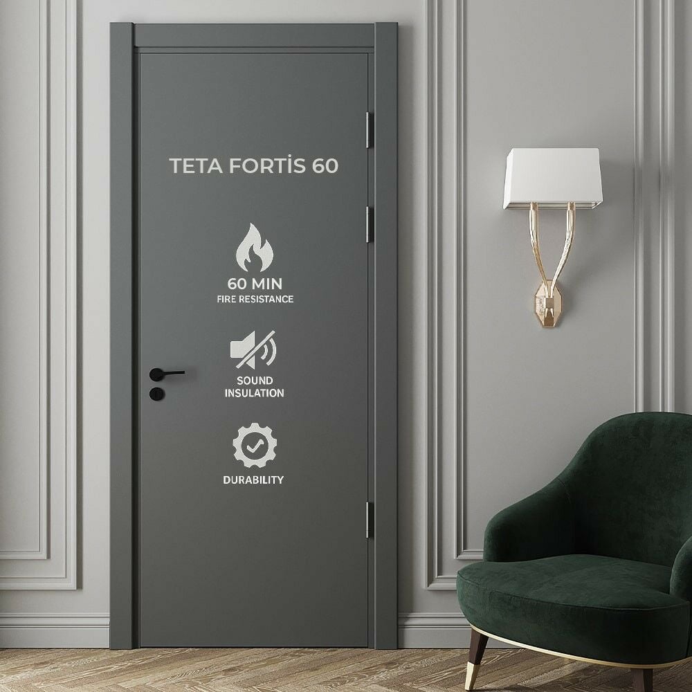Teta Home Titan 90 Dk Yangına Dayanıklı İç Oda Mdf Lake Kapı