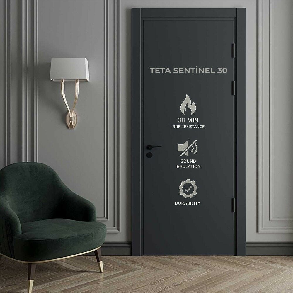 Teta Home Sentinel 30 Dk Yangına Dayanıklı İç Oda Mdf Lake Kapı