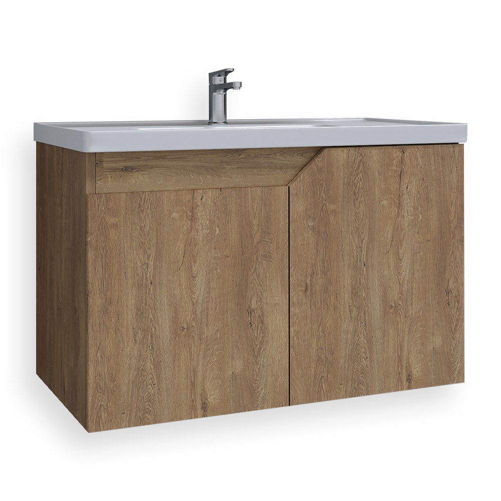 Teta Home Napoli 65 cm MDF Banyo Lavabolu Alt Dolap Kafkas Meşe