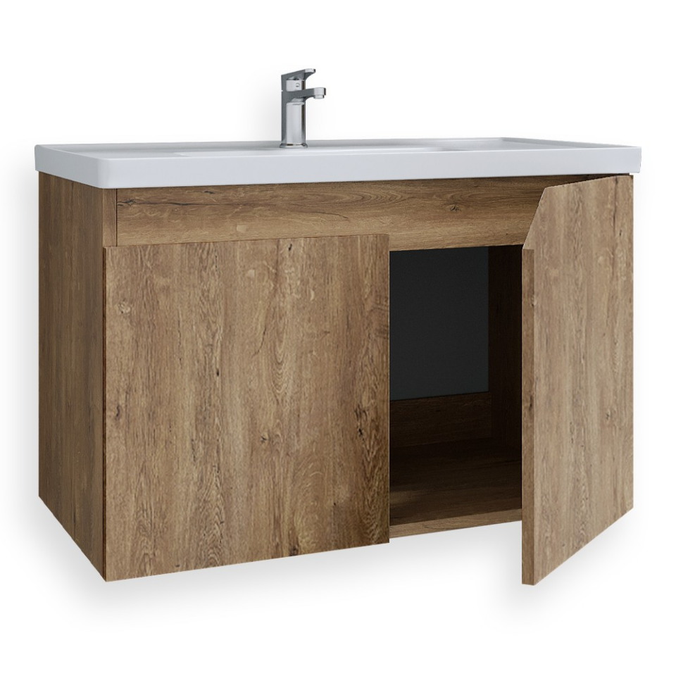 Teta Home Napoli 65 cm MDF Banyo Lavabolu Alt Dolap Kafkas Meşe