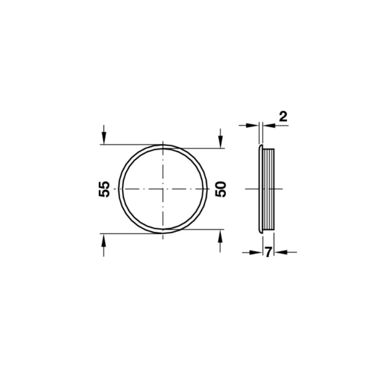 Hafele Menfez Yuvarlak 55mm, Beyaz Renk
