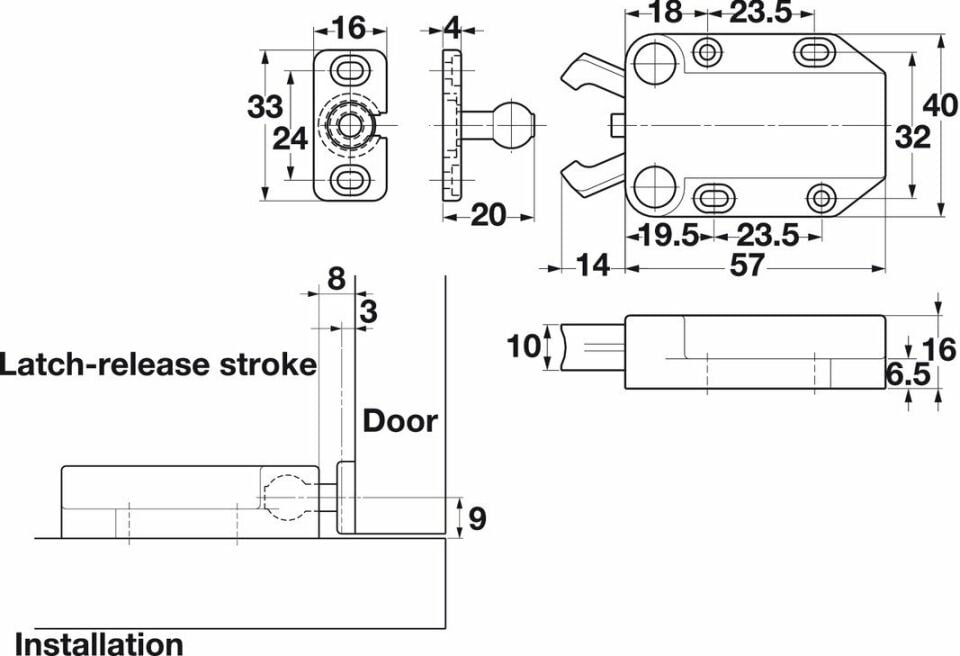 Hafele Plastik Yaylı Çıt Çıt, Siyah Renk