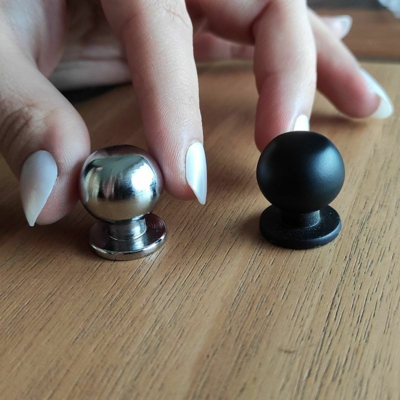 Hafele Düğme Kulp Pearl Jr. 18mm Mat Siyah