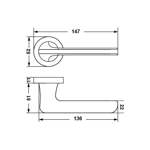 Hafele Kapı Kolu Eloy Mat Siyah
