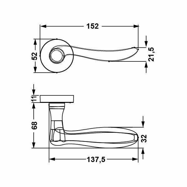 Hafele Kapı Kolu Troy Parlak Krom