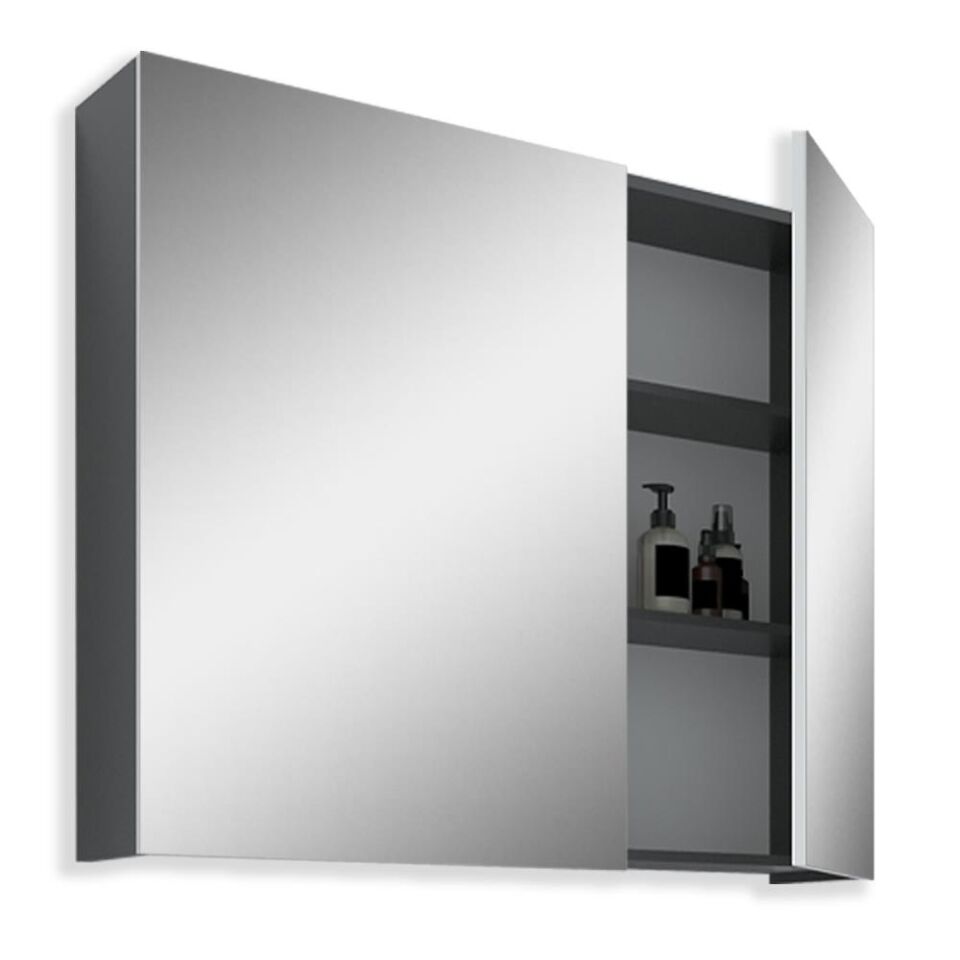 Teta Home Tokyo 80 cm MDF Banyo Aynalı Üst Dolap Krem-Beyaz