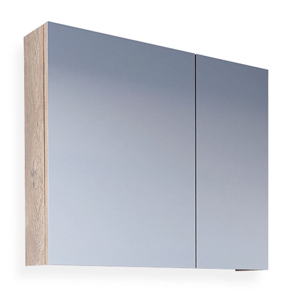 Teta Home Tokyo 80 cm MDF Banyo Aynalı Üst Dolap Kafkas Meşe