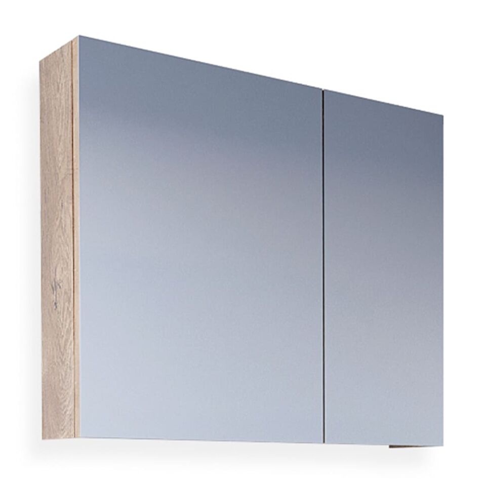 Teta Home Tokyo 80 cm MDF Banyo Aynalı Üst Dolap Kafkas Meşe