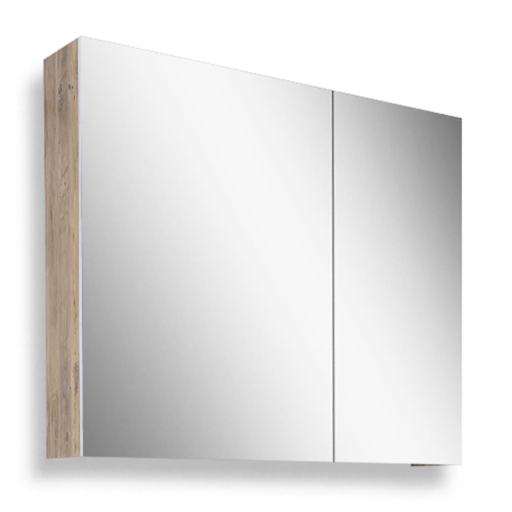 Teta Home Tokyo 80 cm MDF Banyo Aynalı Üst Dolap Atlantik Çam-Beyaz