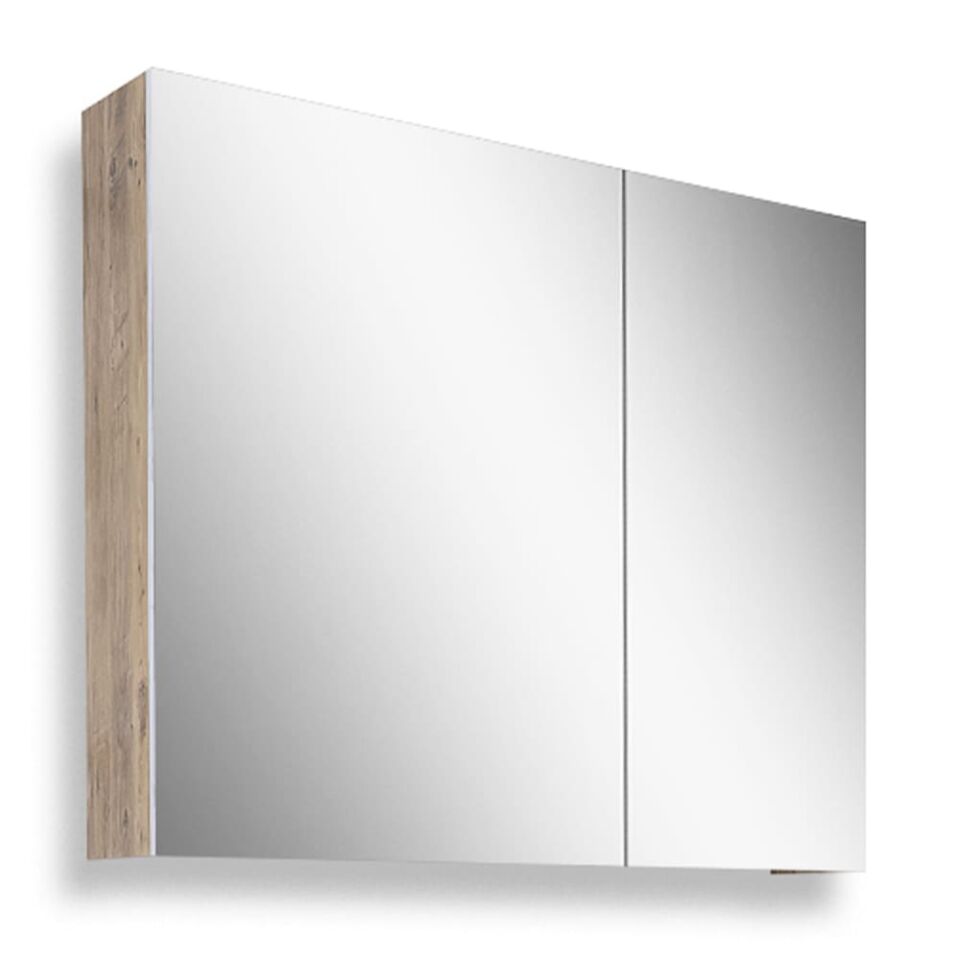 Teta Home Tokyo 80 cm MDF Banyo Aynalı Üst Dolap Atlantik Çam-Beyaz
