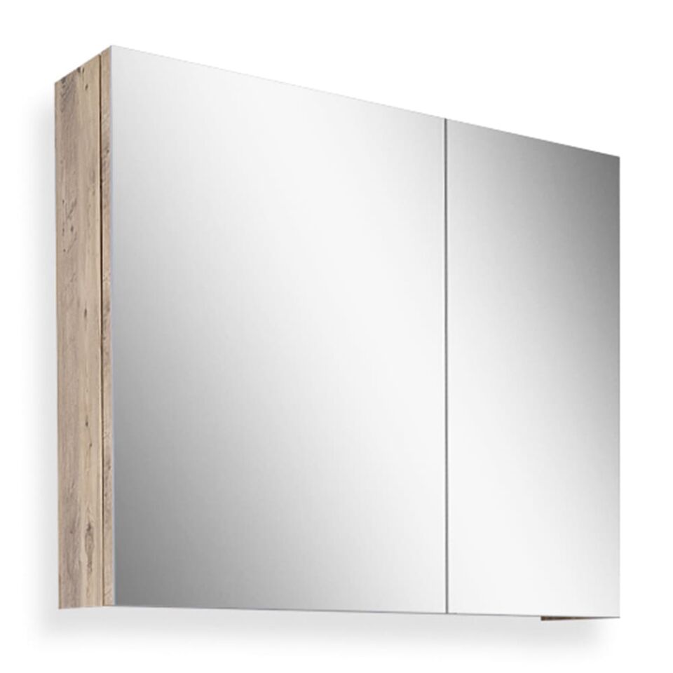 Teta Home Tokyo 80 cm MDF Banyo Aynalı Üst Dolap Atlantik Çam