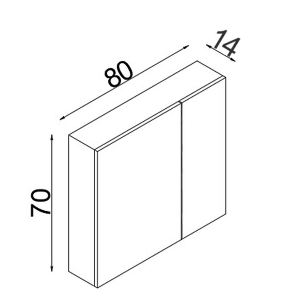 Teta Home Tokyo 80 cm MDF Banyo Aynalı Üst Dolap Antrasit-Beyaz