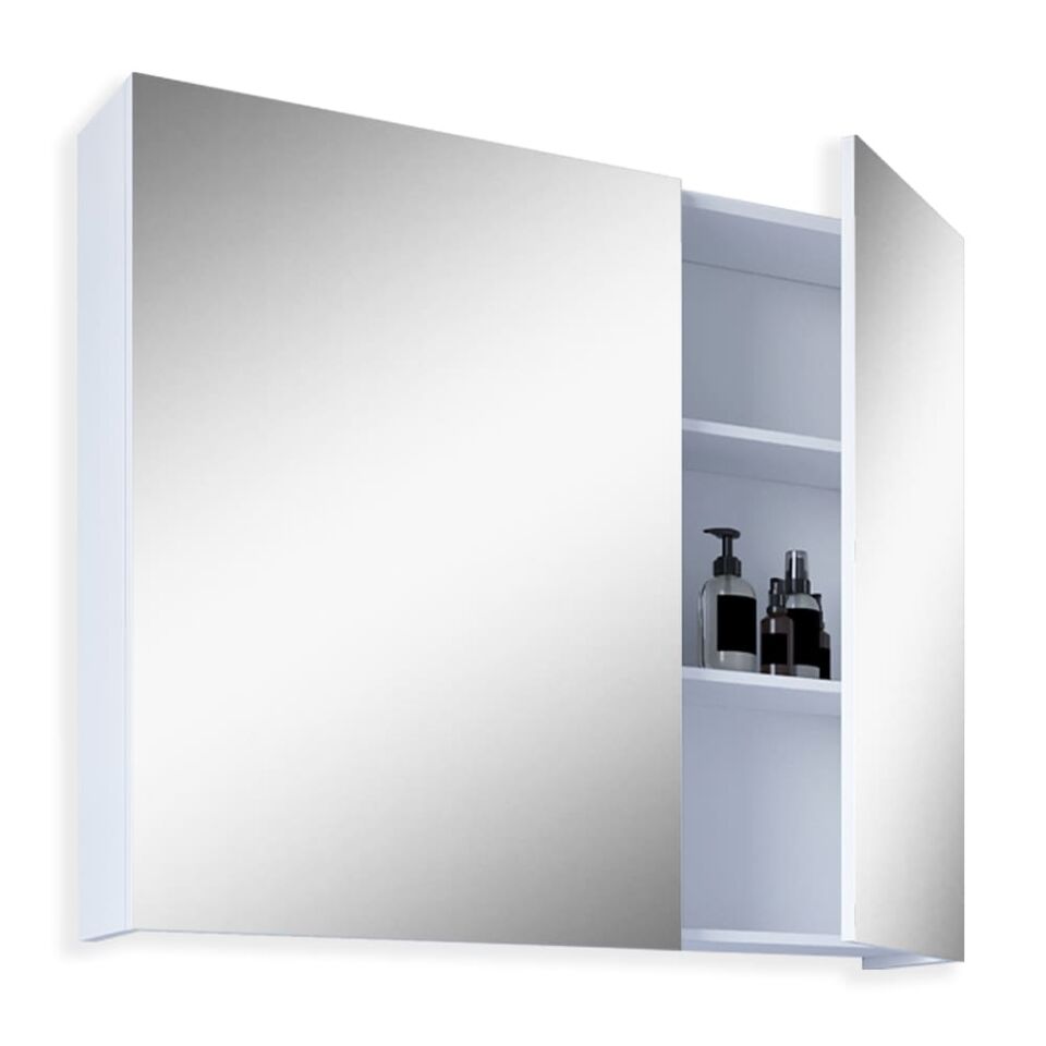 Teta Home Tokyo 80 cm MDF Banyo Aynalı Üst Dolap Beyaz