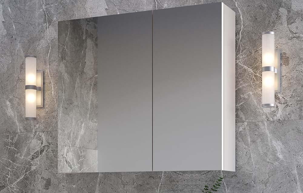 Teta Home Tokyo 80 cm MDF Banyo Aynalı Üst Dolap Krem-Beyaz