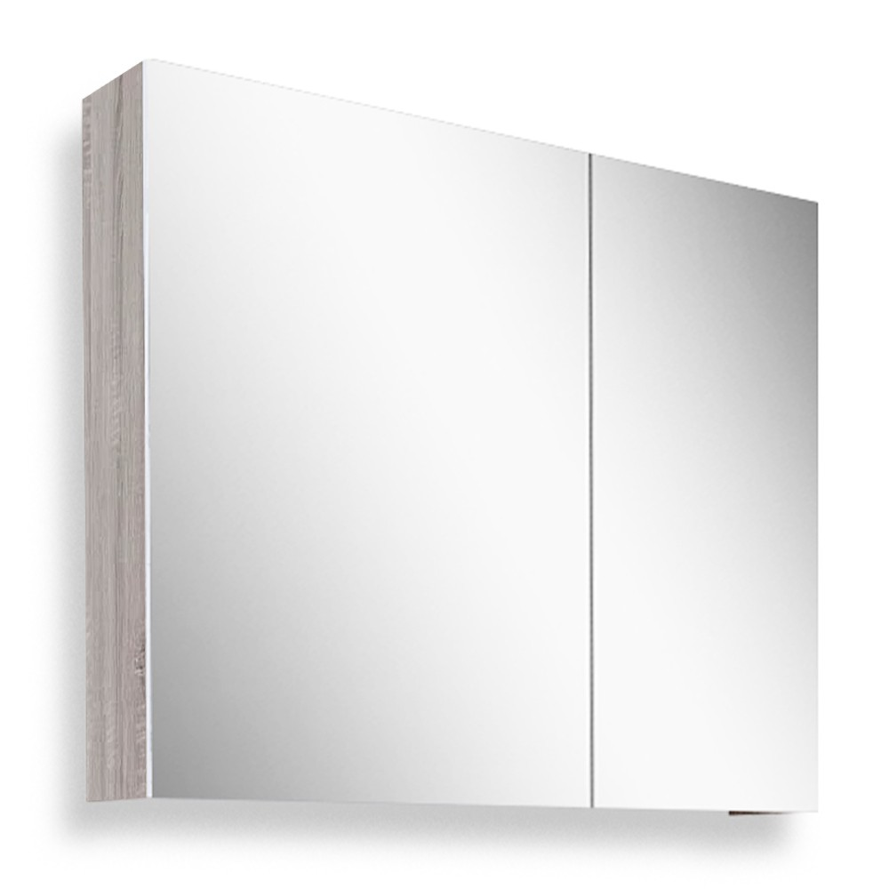 Teta Home Tokyo 80 cm MDF Banyo Aynalı Üst Dolap Sonoma-Beyaz