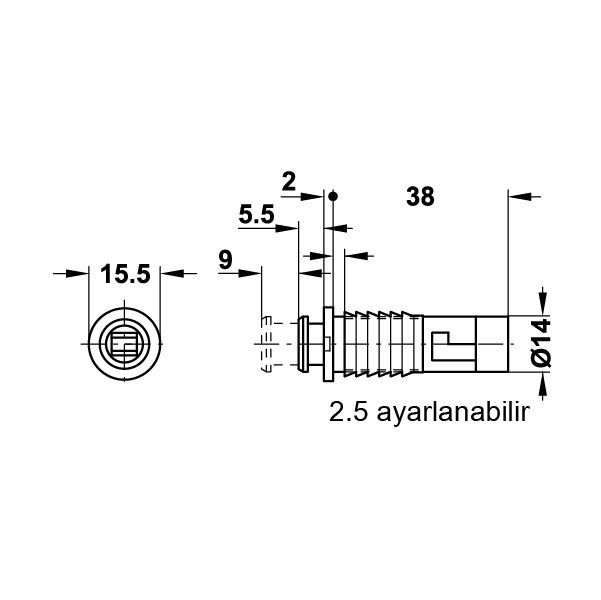 Hafele Cam Kapaklar İçin Mıknatıs 45mm, Siyah Renk