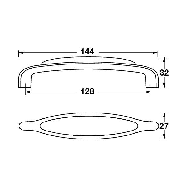 Hafele Mobilya Kulpu Lean 128mm Antik Gümüş