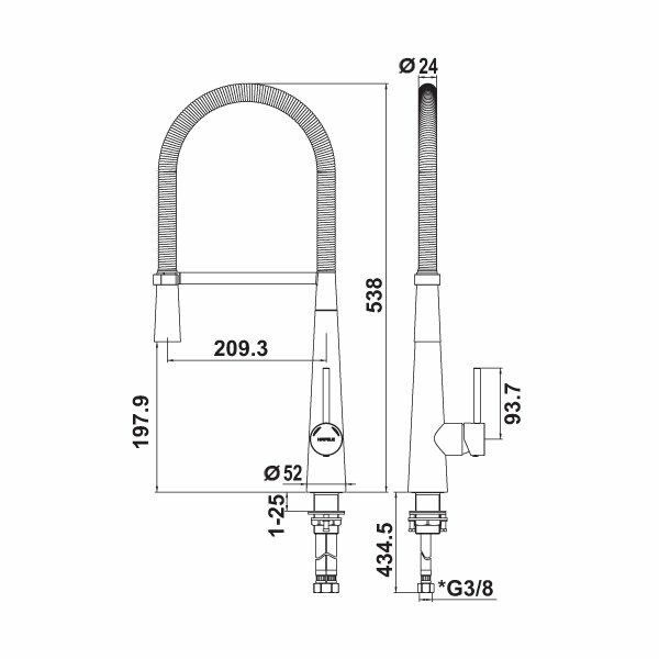 Hafele Terma Pull Eviye Bataryası Parlak Krom Renk