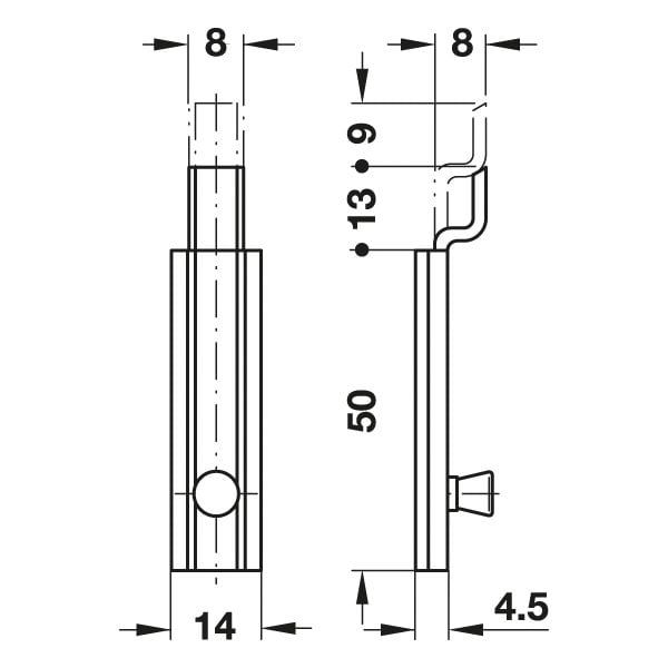 Hafele Mob.Sürgü Dirs.Pi.Zımparal.50Mm